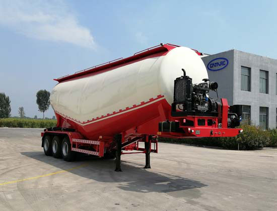Medium density powder material transportation semi-trailer