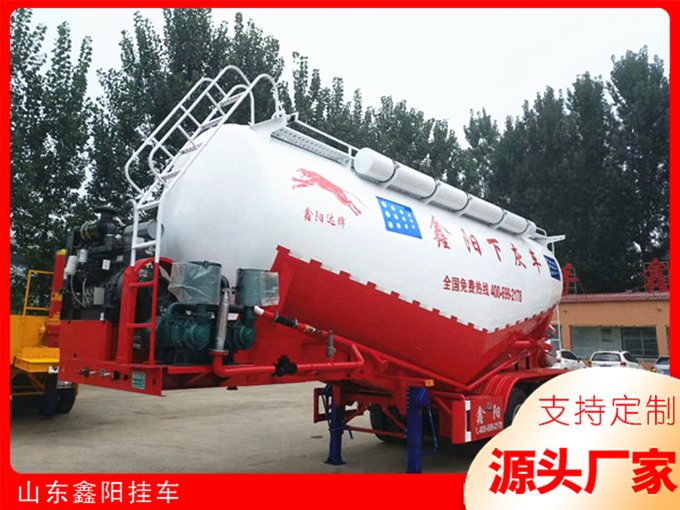 Powder material transportation semi-trailer