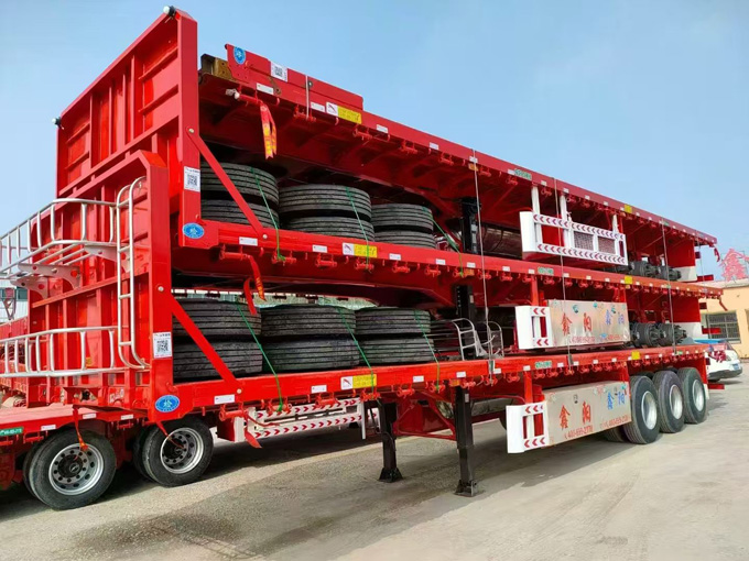 Flatbed transport semi-trailer