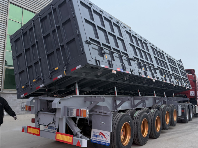 Flip dump semi-trailer